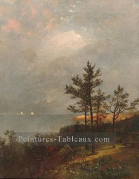 Étangs lacs et chutes d’eau œuvres - Rassembler la tempête dans le paysage de Long Island Sound John Frederick Kensett Paysage